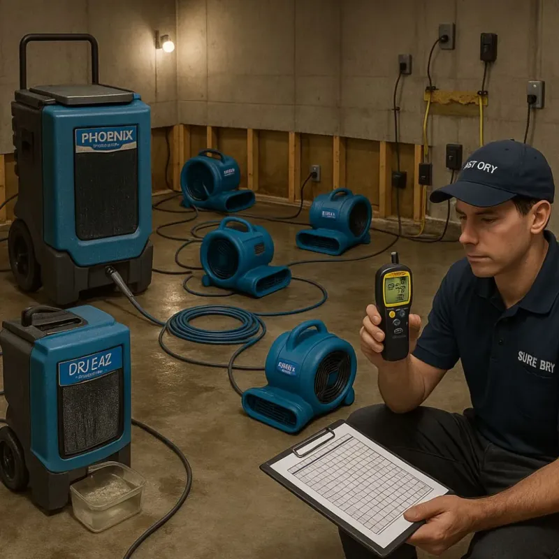 Structural Drying and Dehumidification process in Sanilac County, MI